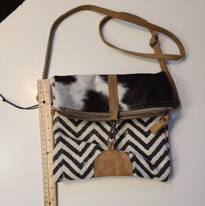 Myra canvas  and cowhide crossbody bag